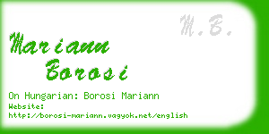 mariann borosi business card